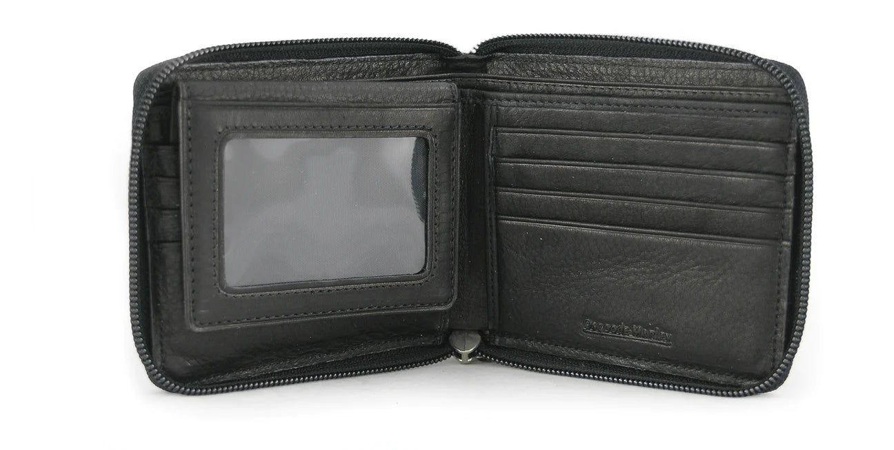 Osgoode Marley RFID Passcase Leather Zippered Wallet- 1225 Black