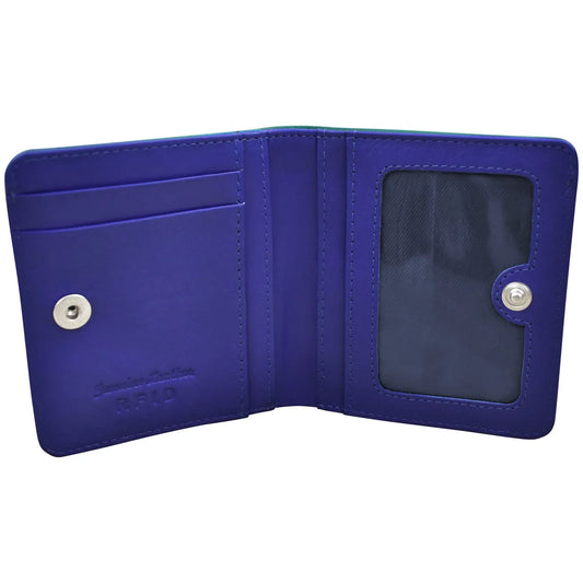 ili New York RFID Bi-fold Two Tone Mini Leather Wallet - 7831