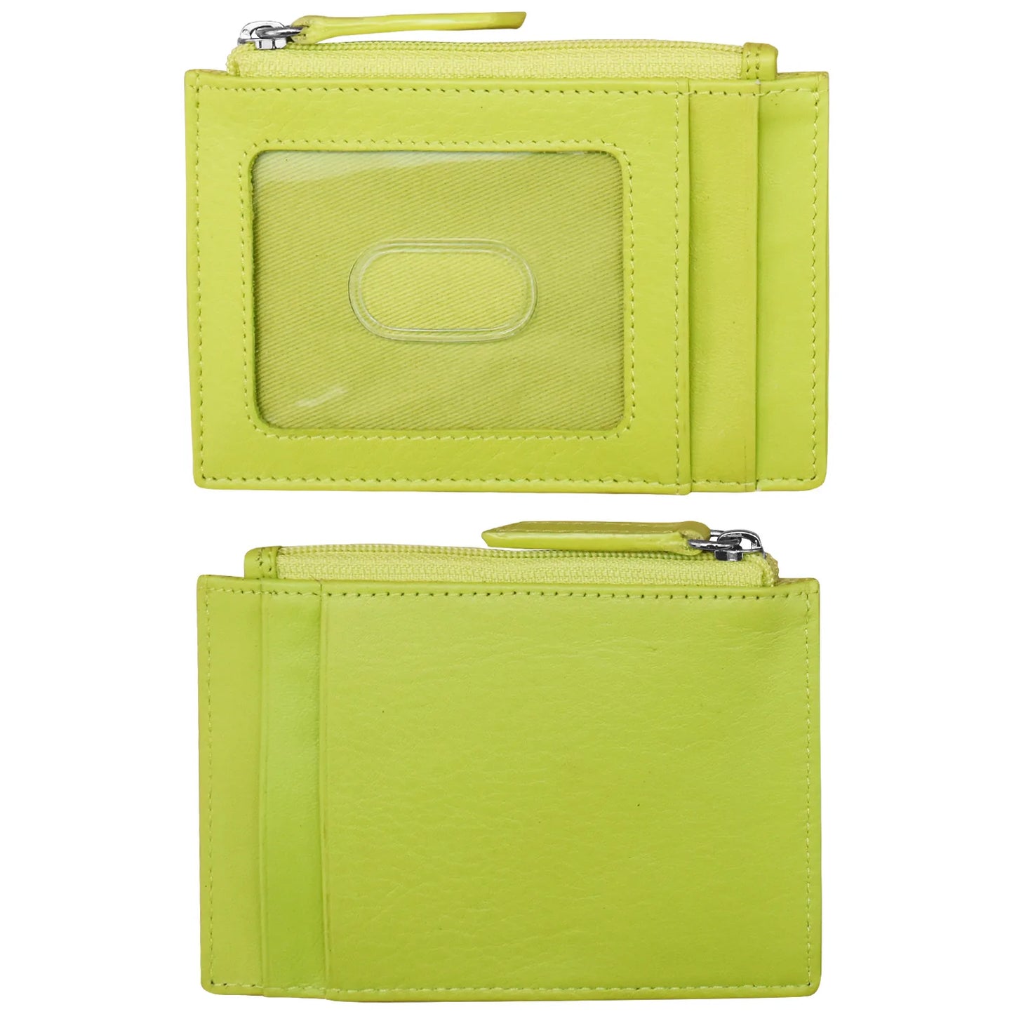 ili New York RFID Leather Zippered I.D. Wallet- 7416 Pear