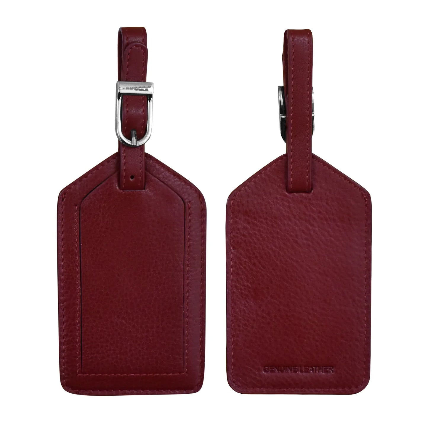 ili New York - Leather Luggage Tag- 6422 Merlot