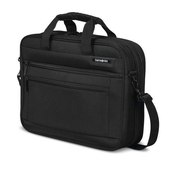 Samsonite CLASSIC 2 15.6 TSA 2 Compartment RFID Zippered Briefcase w/ trolley sleeve passthrough Black