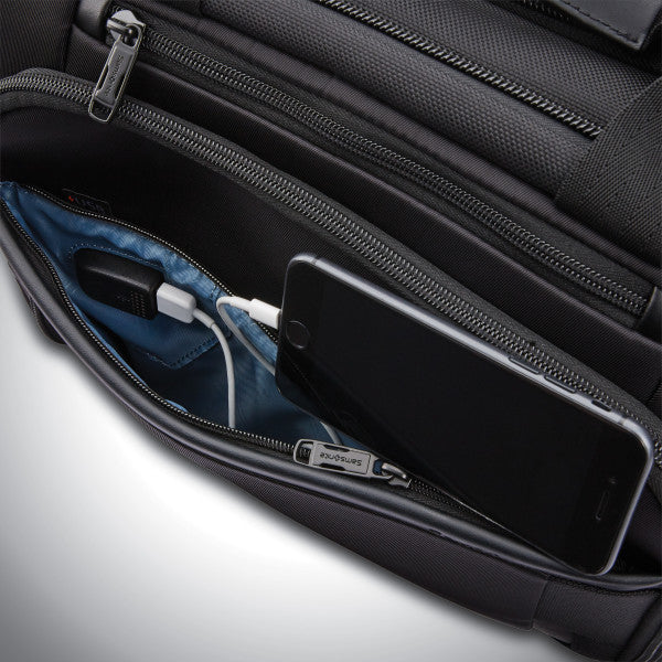 SAMSONITE PRO RFID Mobile Office 2-Wheeled Zippered Briefcase/Suitcase w/ trolley sleeve passthrough