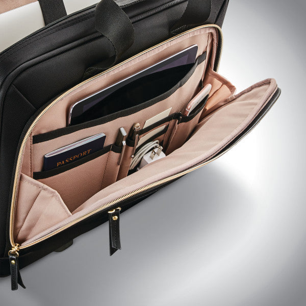 Samsonite Mobile Office 2-Wheeled Zippered Briefcase w/ trolley sleeve passthrough