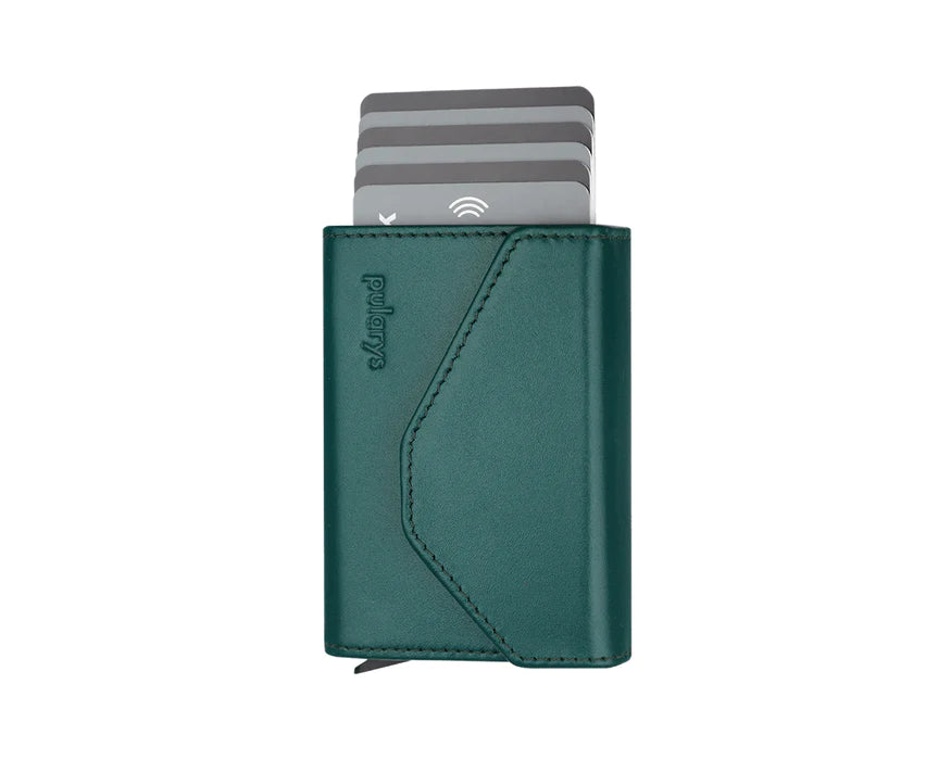 Retro 51 Pularys - RAVEN RFID Wallet- Italia Leather Green