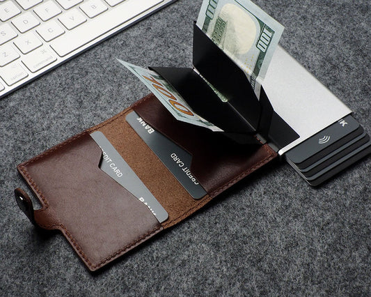 Pularys - VIKING RFID wallet with AirTag pocket Brown