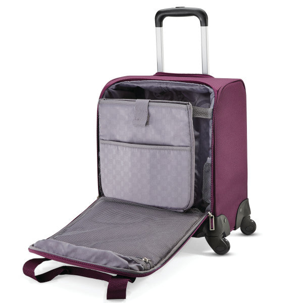 Samsonite Softside Underseat Spinner w/ USB Port and trolley sleeve passthrough