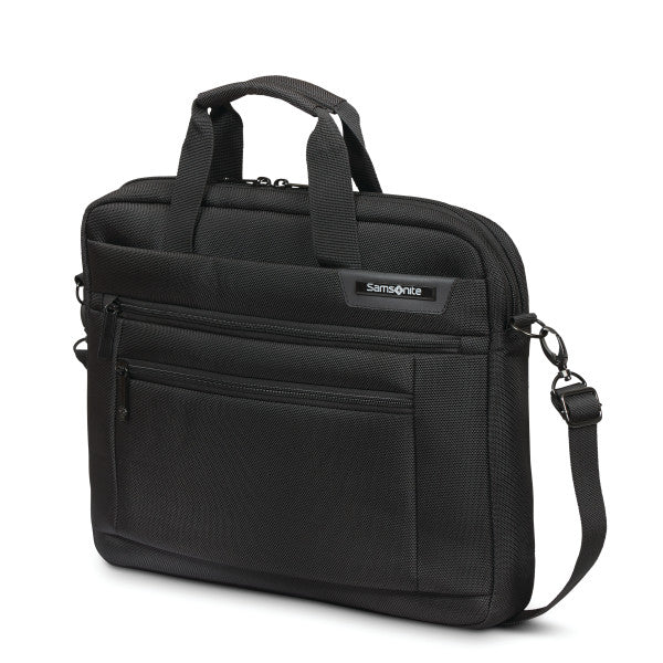 Samsonite CLASSIC 2 15.6” Shuttle RFID Zippered Briefcase w/ trolley sleeve passthrough Black