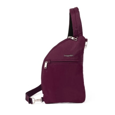 Baggallini Securtex Anti-Theft Half Moon Crossbody/Sling Mulberry