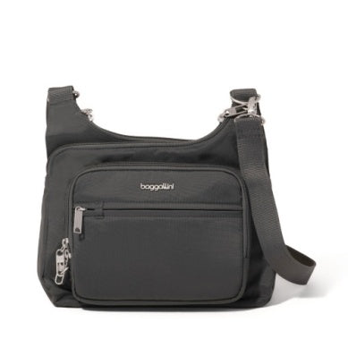 Baggallini Securtex RFID Anti-Theft Crossbody Crossover Charcoal