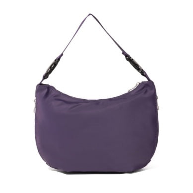 Baggallini Crescent Convertible RFID Hobo Shoulder Bag Deep Grape Twill