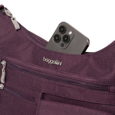 Baggallini Modern Everywhere Hobo Crossbody w/ Trolley Sleeve & RFID Wristlet Wallet