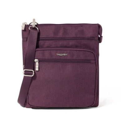 Baggallini Out And About RFID Crossbody Plum Heritage