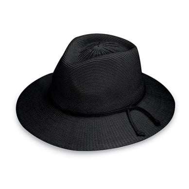 Wallaroo Packable Hat - Victoria Fedora UPF 50+ Black Medium