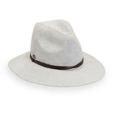 Wallaroo Packable Hat - Telluride Faux Suede UPF 50+ Light Grey Medium