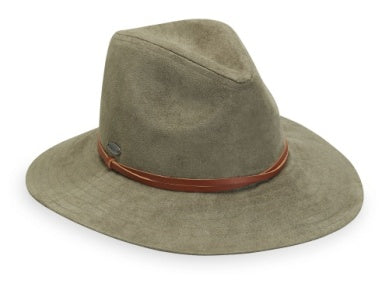 Wallaroo Packable Hat - Telluride Faux Suede UPF 50+ Sage Medium