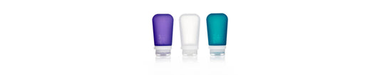 Humangear - 3.4 oz GoToob+ 3-Pack Silicone 3-1-1 Toiletry Bottles (LARGE) - Assorted Colors