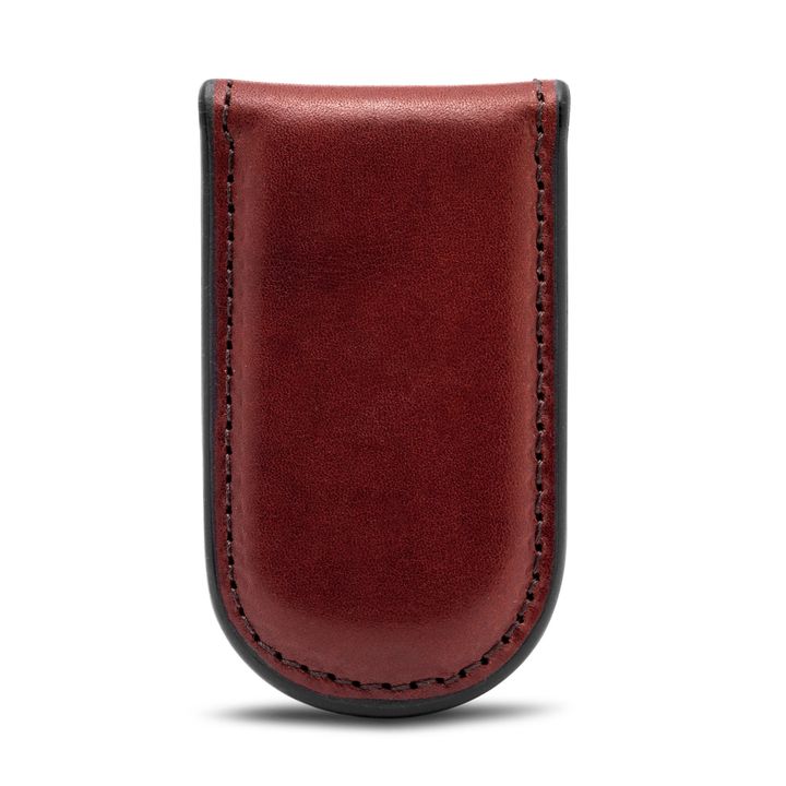 Bosca Dolce Leather Magnetic Money Clip Dark Brown