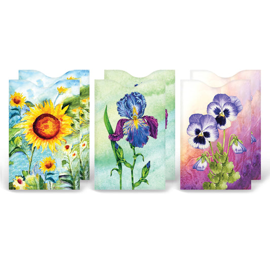 Monarque - Set Of 6 - Flowers Credit Card Sleeve