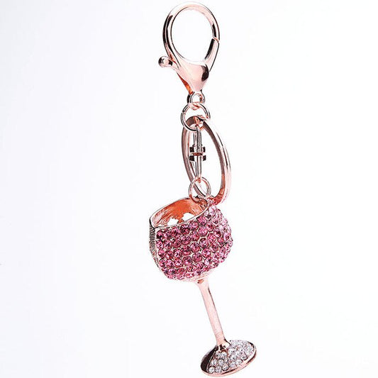 Key Chain/Bag Charm- Wine - $3.99 Pink Rhinestone