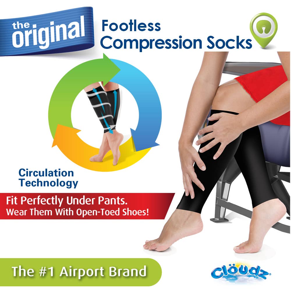 Cloudz Footless Compression Socks Black