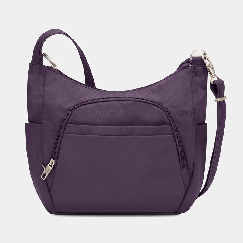 Travelon RFID Anti-Theft Classic Crossbody Bucket Bag Purple