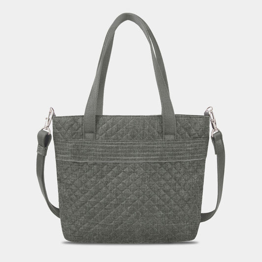 Travelon Anti-Theft RFID Boho Tote with 5-Point Anti-Theft Protection GREY HEATHER