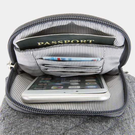 Travelon Anti-Theft RFID Boho Insulated Water Bottle Holder Tote with 5-Point Anti-Theft Protection