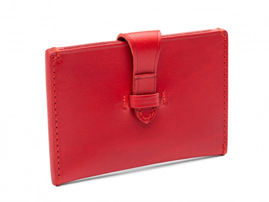 Bosca Italio Tuck Tab Calling Card Case Wallet Red