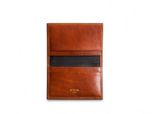 Bosca Leather Calling Card Case Wallet (Amber)