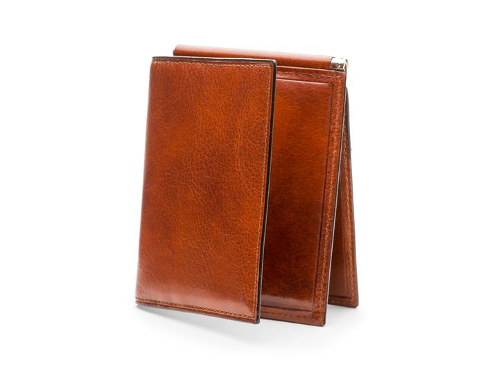 Bosca Oldleather Money Clip with Pocket (amber)