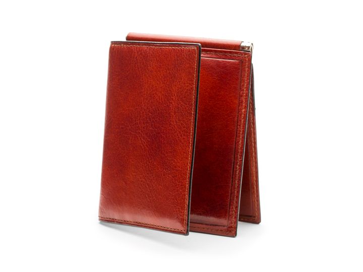 Bosca Oldleather Money Clip Pocket Wallet (Cognac) Cognac