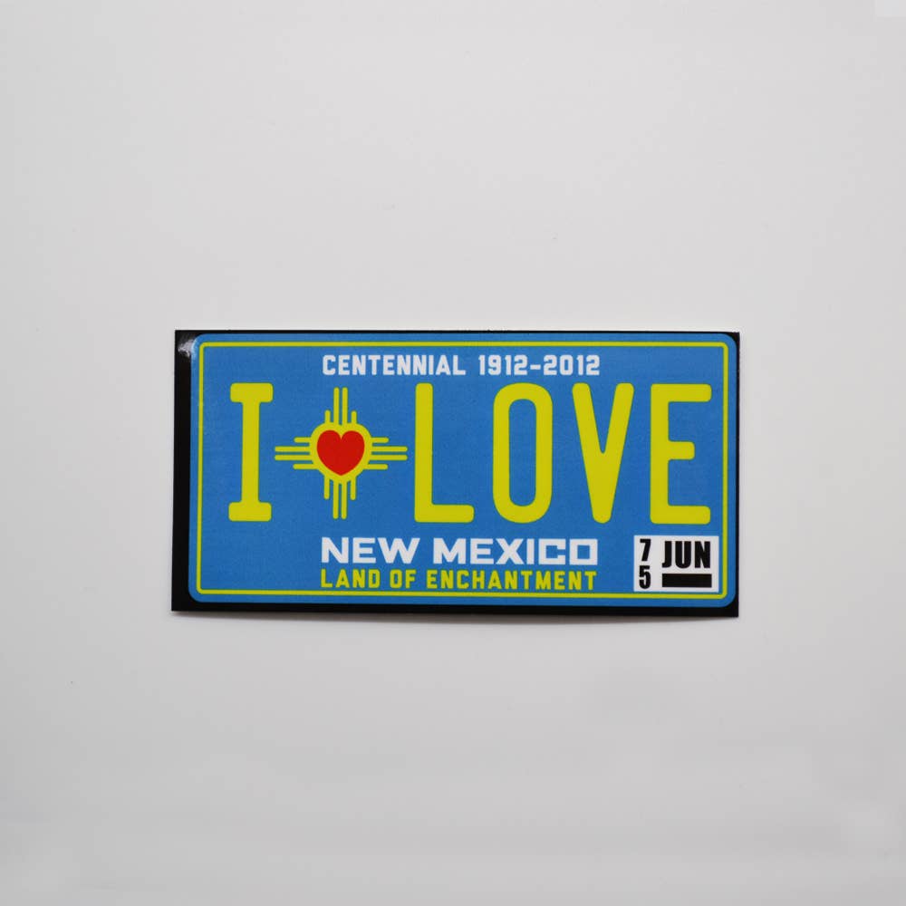 Metal the Brand - I Love New Mexico Turquoise Plate - Sticker Turquoise Plate- I Love NM
