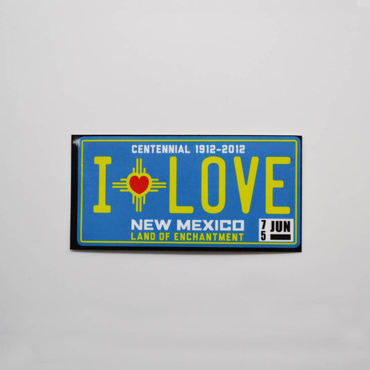 Metal the Brand - I Love New Mexico Turquoise Plate - Sticker Turquoise Plate- I Love NM