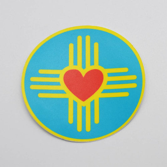 Metal the Brand - Zia Heart Turquoise Circle - Sticker Decal Zia Heart Turquoise