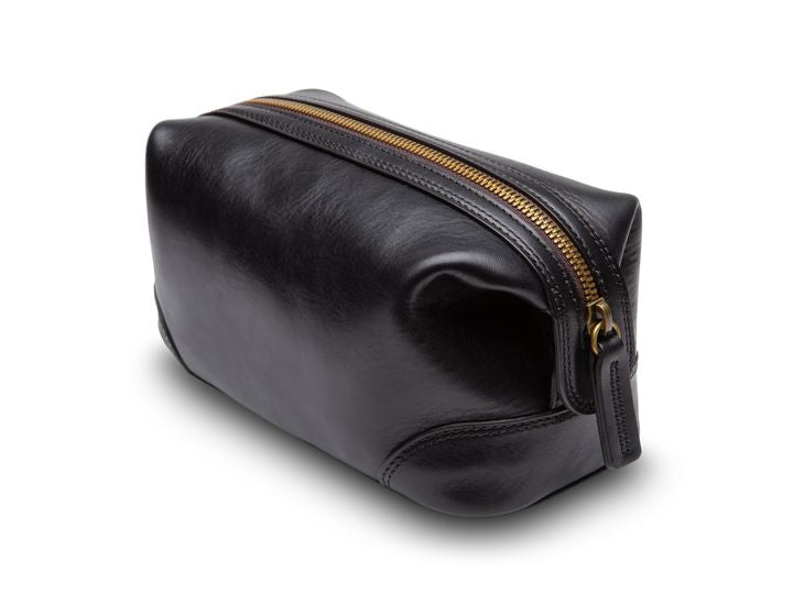 Bosca Leather Toiletry Kit Black
