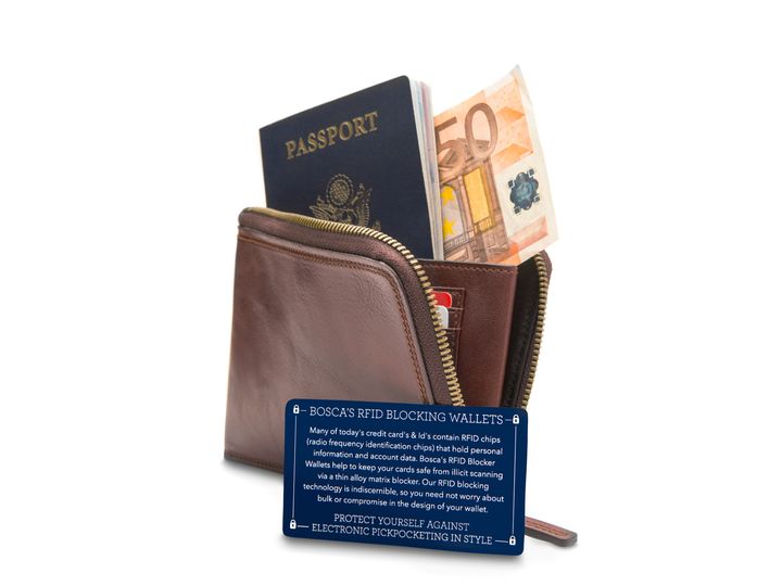 Bosca Dolce Zippered Leather Wallet