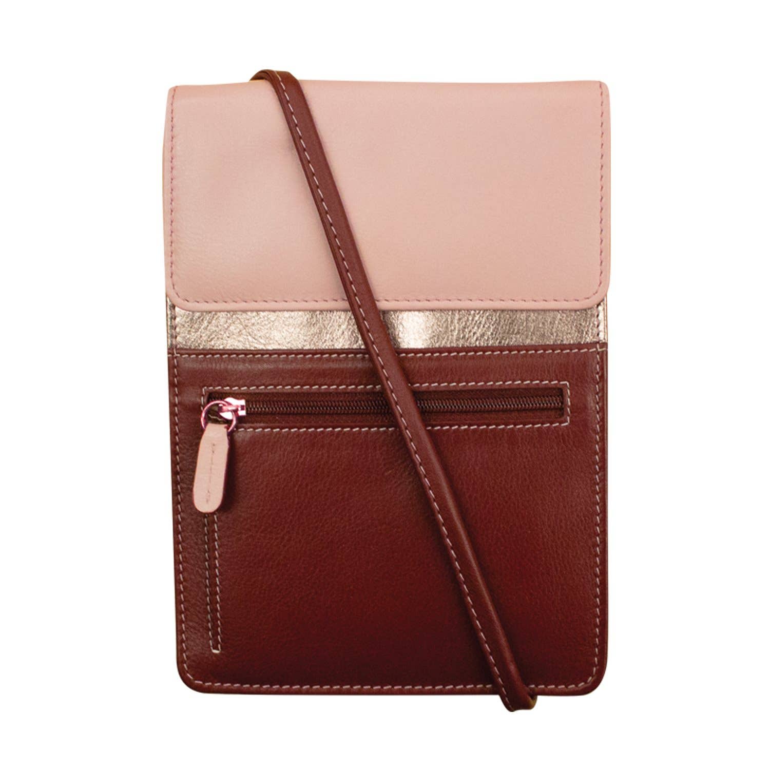 ili New York - RFID blocking Leather Organizer on a String - Large- 6824 Wine Multi