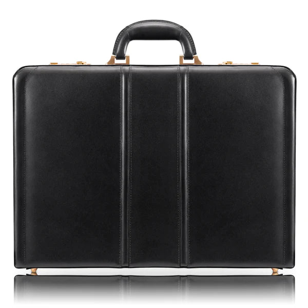 McKlein- DALEY 3.5" Leather Attaché Briefcase Black