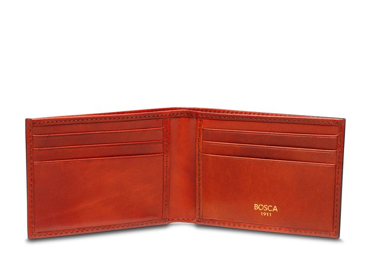 Bosca Bifold Leather Wallet Cognac