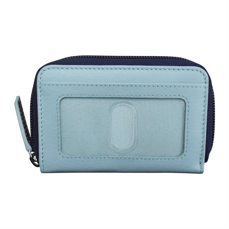 ILI New York 6269 Two Tone Zip Around Wallet/Pouch- 6269 Chambray Classic Navy