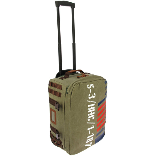 On Sale - Beyondtrend - Captain America Vintage Army 19'' 2-wheeled Softside Cabin Case Carry-On