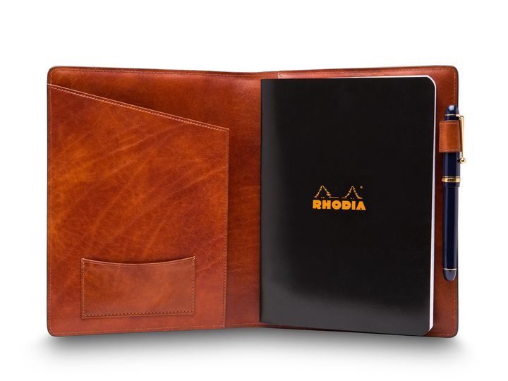 Bosca Large Leather Journal Padfolio (Amber)