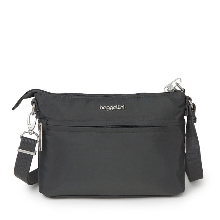Baggallini Securtex® Anti-Theft Memento RFID Crossbody Bag Charcoal