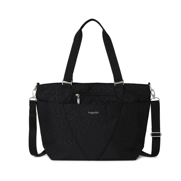 Baggallini Avenue Tote Black Cheetah