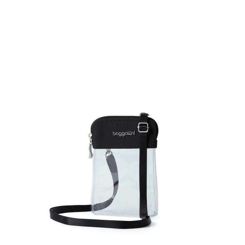 Baggallini Clear Bryant Crossbody Stadium Bag Black