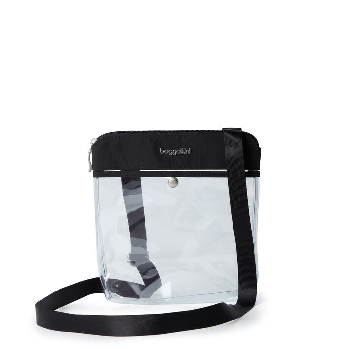 Baggallini Clear Pocket Clear Stadium Crossbody Black