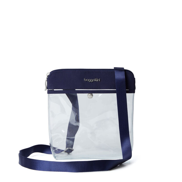 Baggallini Clear Pocket Clear Stadium Crossbody Dark Blue