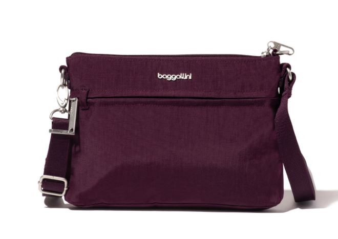 Baggallini Securtex® Anti-Theft Memento RFID Crossbody Bag Mulberry
