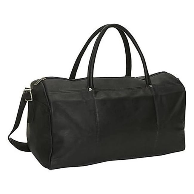 David King- 19" Leather Zippered Duffel Bag (SKU 313) Black