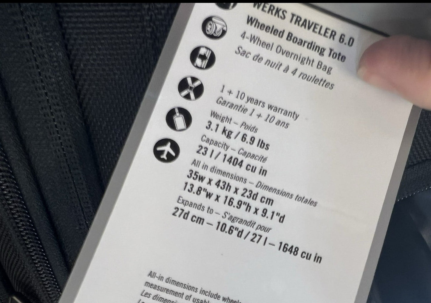 *DISCONTINUED* Victorinox Werks 6.0 Softside Spinner Carry-On Boarding Tote